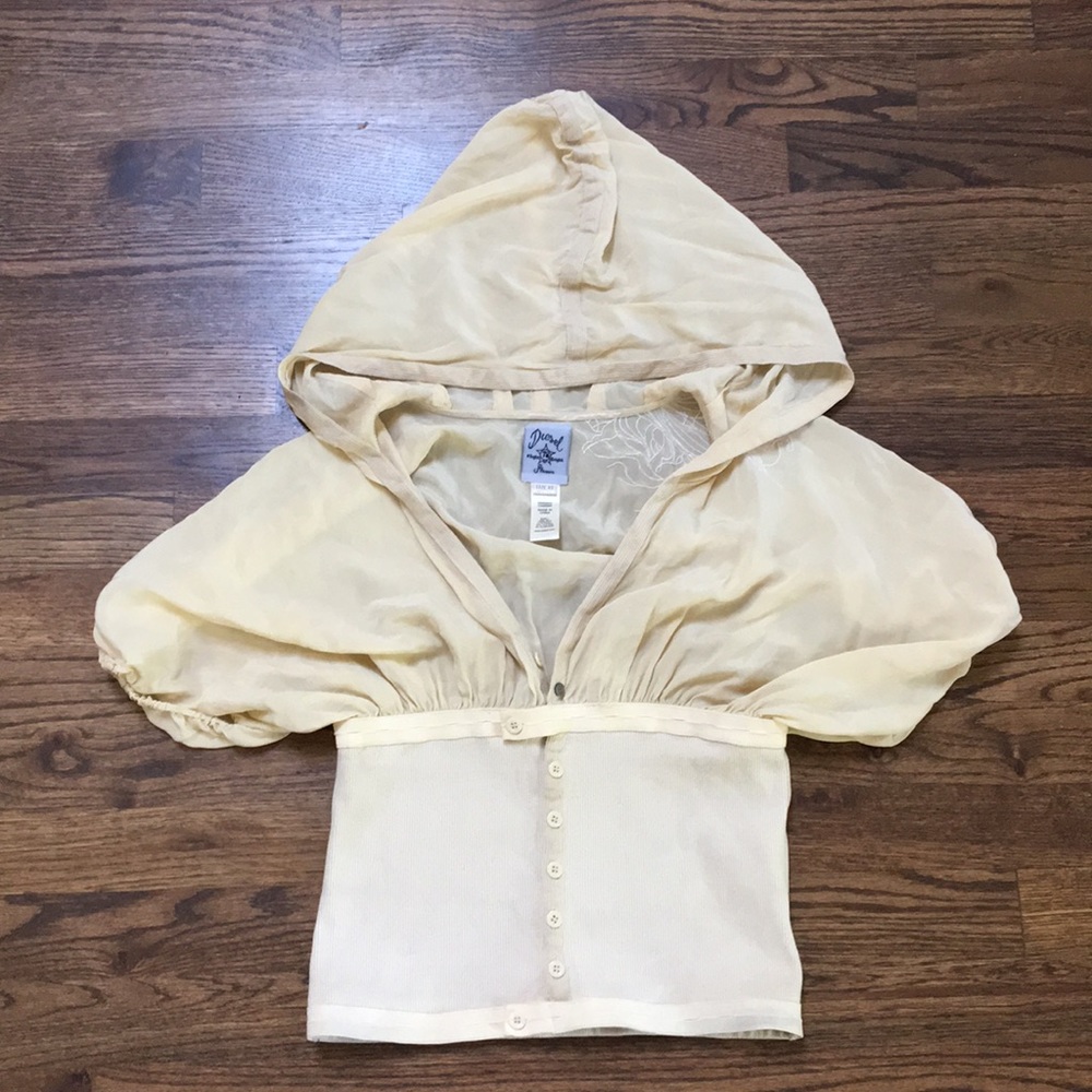Diesel short sleeve hooded blouse.